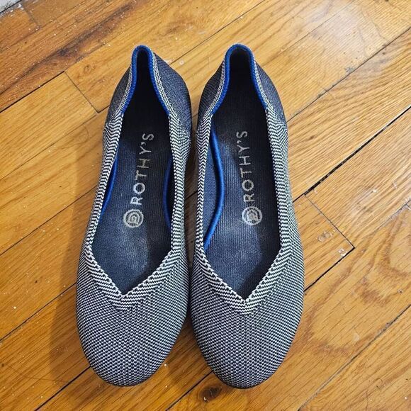 Rothy's Shoes - Rothy’s Women Birdseye Round Toe Perfect Flax Light Gray Flats Shoes Size 7